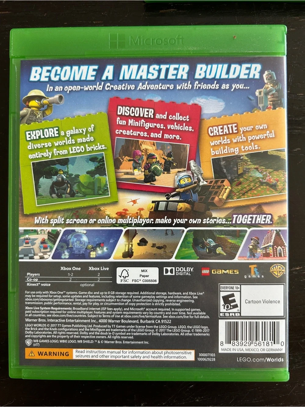 4 Lego Xbox One games-Worlds, City Undercover, The Lego Movie Game and Batman 3